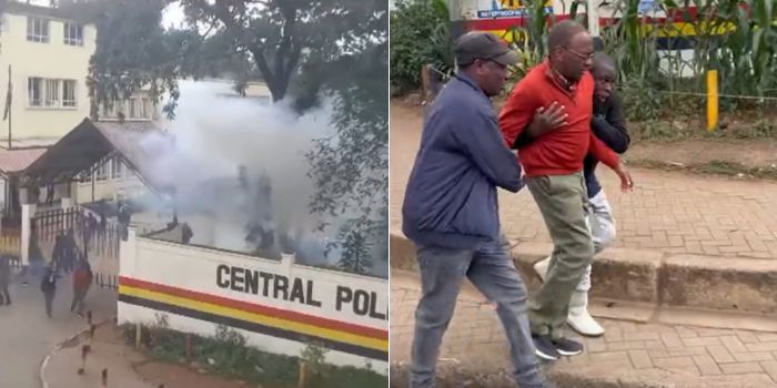 Cops Teargas Ex-CJ Willy Mutunga Inside Police Station