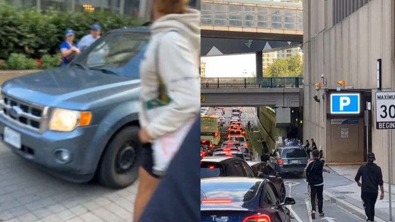 Watch video of SUV plowing through sidewalk, almost hitting dozens of people in downtown Toronto