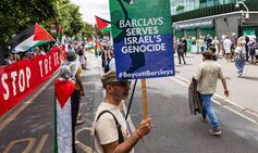 Pro-Palestine protesters block Barclays branches calling for customers to “close accounts”