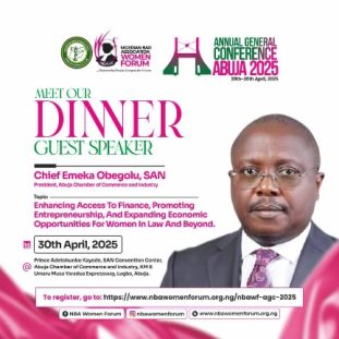 Empowering Female Lawyers: Chief Emeka Obegolu SAN to Deliver Keynote at NBAWF Dinner